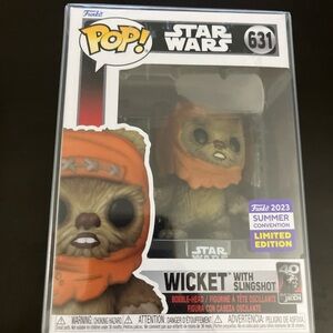Wicket with Slingshot #631 Funko 2023 Summer Convention Funko Pop Star Wars